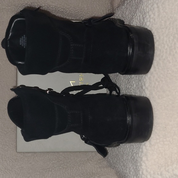 Women's Mark Fisher suede lug sole booties with buckle and studs on toe box 9.5 - Picture 4 of 6